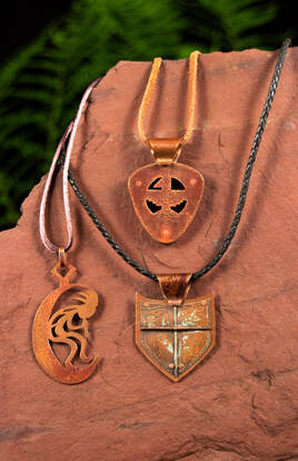 Copper pendants-Willowsong Studio