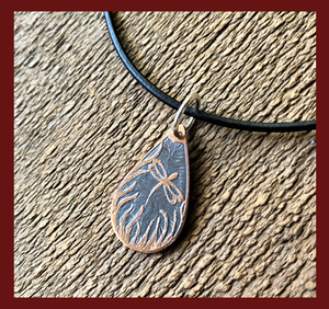 Handmade copper dragonfly pendant